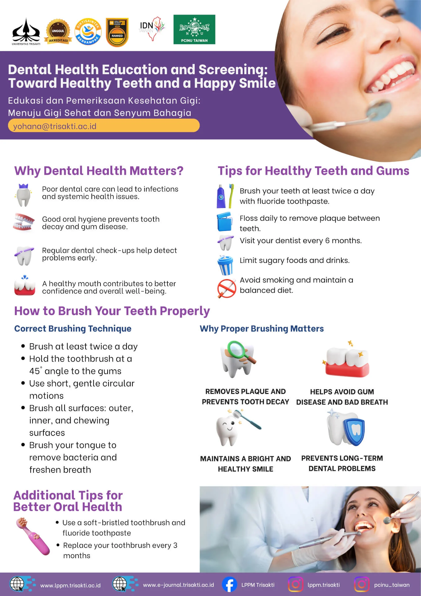 Dental Health Education and Screening: Towards Healthy Teeth and a Happy Smile