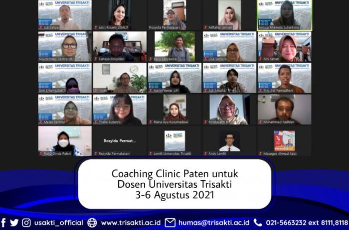 Coaching Clinic Paten untuk Dosen Universitas Trisakti 3-6 Agustus 2021